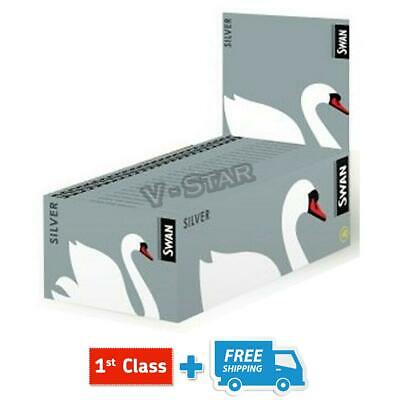 SWAN REGULAR SIZE CIGARETTE SMOKING ROLLING PAPERS GREEN, BLUE, SILVER, RED BOX