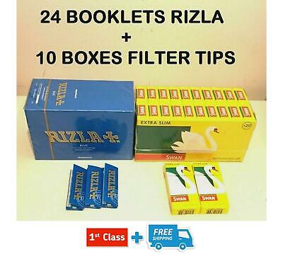 1200 RIZLA BLUE ROLLING PAPERS & 1200 SWAN EXTRA SLIM FILTER TIPS