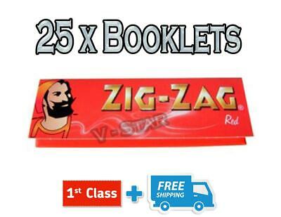 ZIG ZAG RED REGULAR SIZE SMOKING ROLLING PAPERS- 1/5/10/25/50/100 BOOKLETS