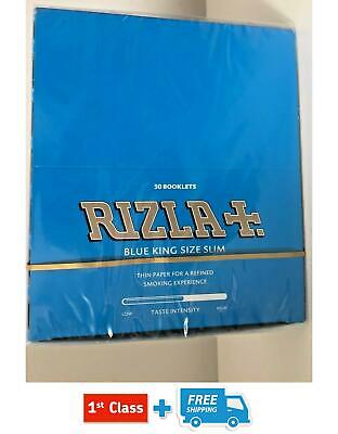 50 BLUE KING SIZE SLIM RIZLA CIGARETTE BOOKLETS SMOKING ROLLING PAPERS ORIGINAL