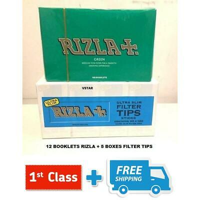 600 RIZLA GREEN ROLLING PAPERS + 600 RIZLA ULTRA SLIM FILTER TIPS ORIGINAL