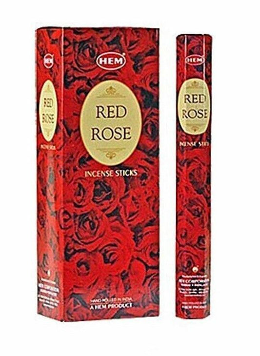 HEM RED ROSE INCENSE PACK OF6x20 sticks (120 STICKS )