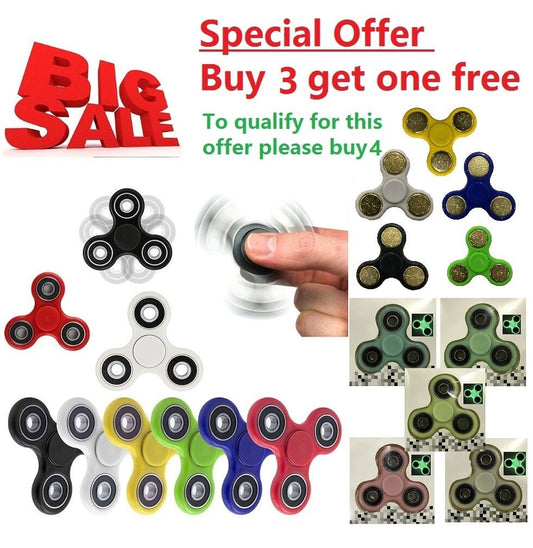 Hand Spinner Finger Fidget Weight Sensory Toy Addictive Stress Relief - 7 Colors