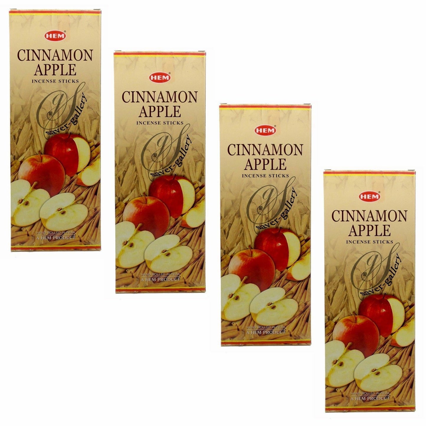 HEM CINNAMON APPLE INCENSE - 480 STICKS (4 PACKS X 120 STICKS) - 4619