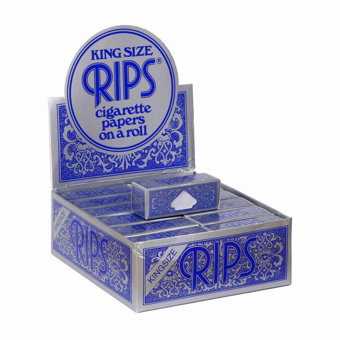 Rips Blue King Size Cigarette Rolling Papers On a Roll 5 Rolls