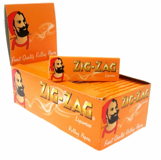 ZIG ZAG LIQUORICE REGULAR ROLLING PAPERS 10 BOOKLETS X 50 PAPERS = 500 PAPERS