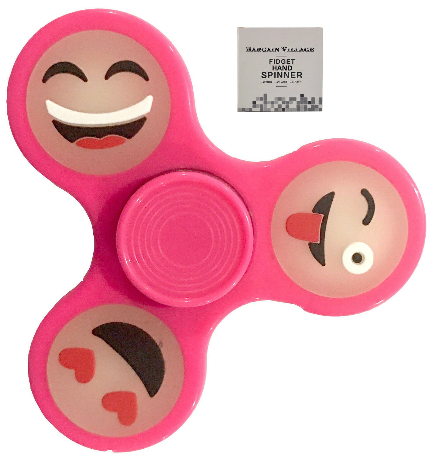 Glow in Dark Emoji Faces Special Hand Spinner Tri Fidget Focus Tool Anti- Stress