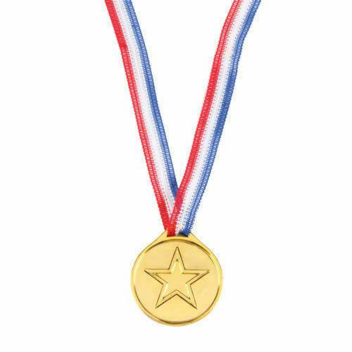 1- 96 Childrens Gold Plastic Winner Medals Sports Day Award Toy For party decor