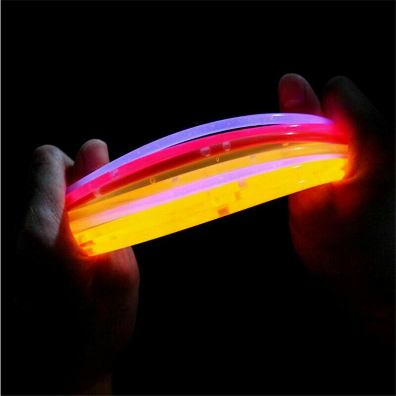 100/200 8" Glow Sticks Bracelets Necklaces Neon Colors Party Favors Disco Rave