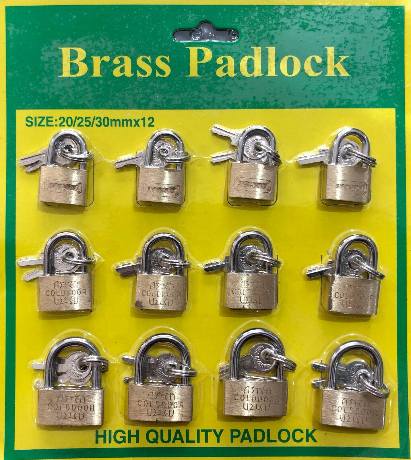 BRASS PADLOCK LUGGAGE SUIT CASE 12 PCS SET DIFFERENT SIZES WITH FREE P&P UK SELL