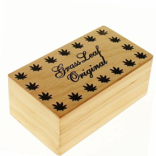 CBL / Grassleaf Medium Wooden Rolling Rollbox Tobacco Cigarette Storage Box