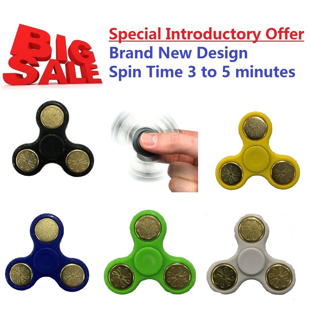 Hand Spinner Finger Fidget Weight Sensory Toy Addictive Stress Relief - 6 Colors