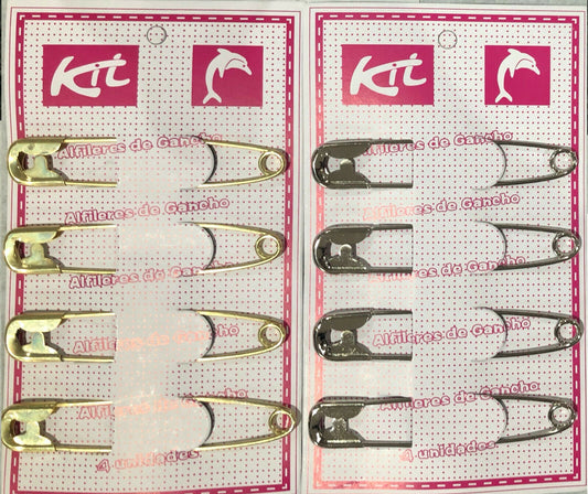 Safety Pins 80mm Stainless Steel & Brass Rust Free Camping Fishing & Laundry