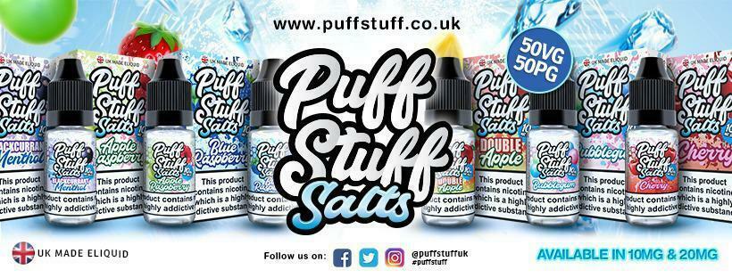 PUFF STUFF SALTS ELiquid Nic Salt Vape Juice 10ml 50VG/50PG 10mg/20mg 21 Flavour