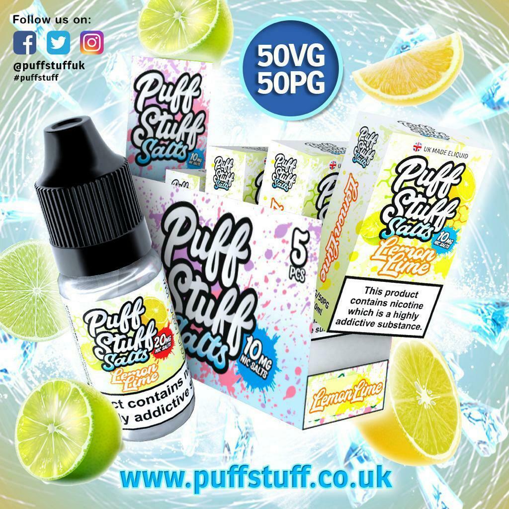 PUFF STUFF SALTS ELiquid Nic Salt Vape Juice 10ml 50VG/50PG 10mg/20mg 21 Flavour