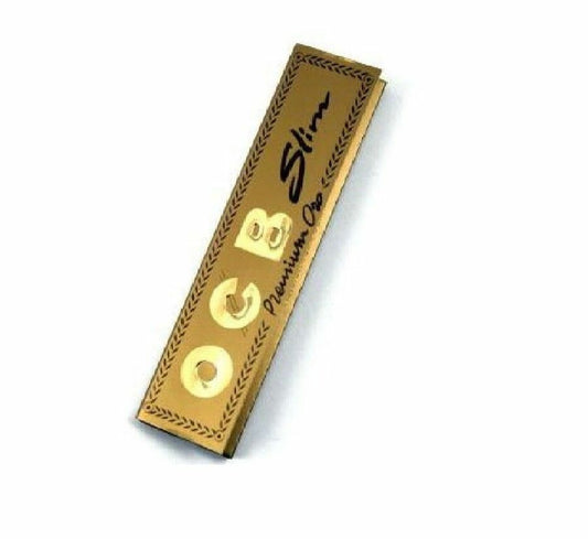 5x OCB Gold Slim Premium Cigarette Smoking Rolling Papers Booklets !! Bargain