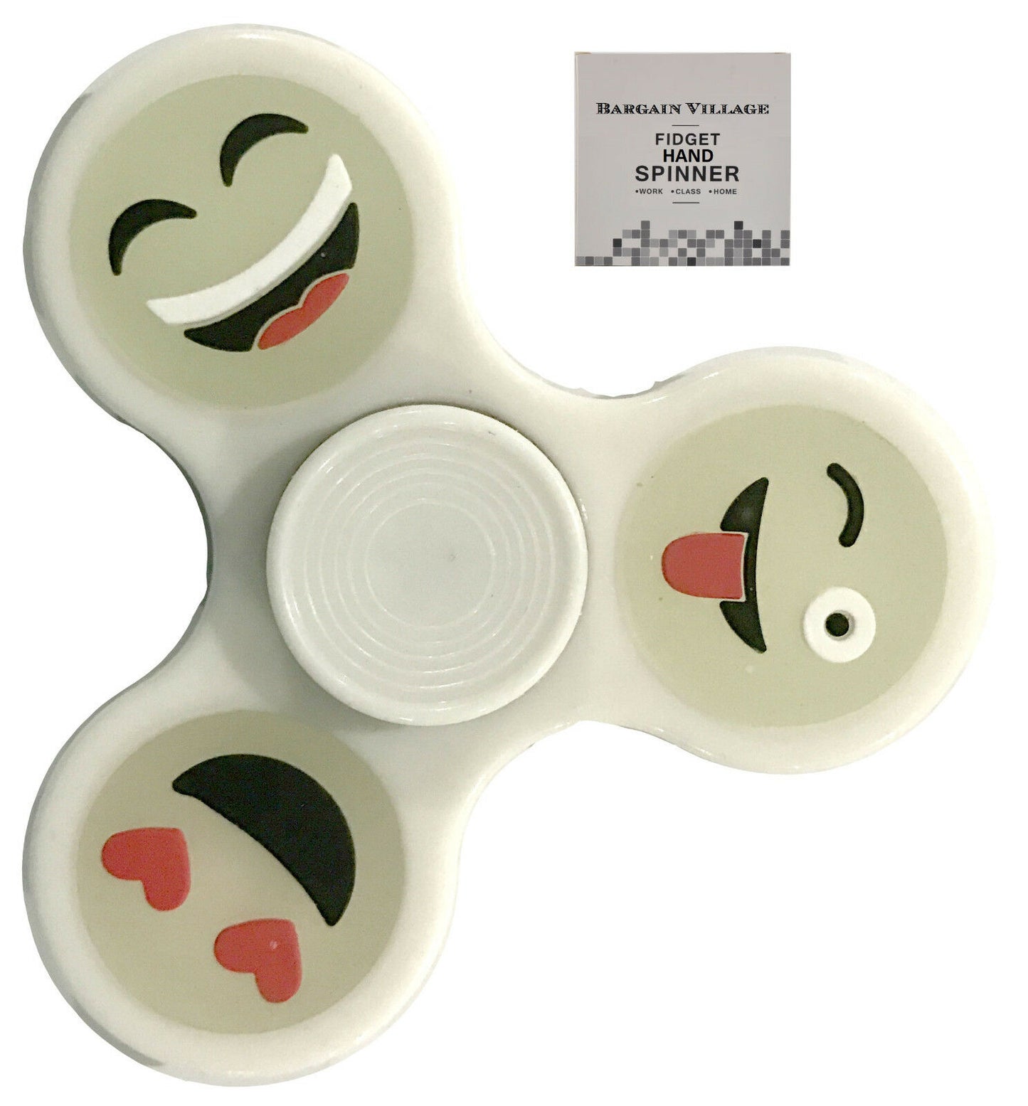 Glow in Dark Emoji Faces Special Hand Spinner Tri Fidget Focus Tool Anti- Stress