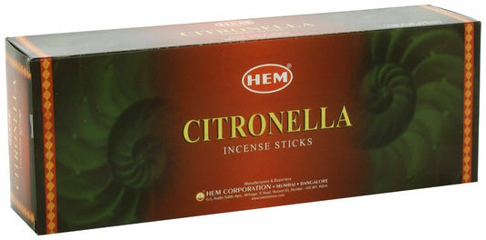 CITRONELLA - HEM INCENSE STICKS HEXA PACK OF 6 = 120 INCENSE STICKS