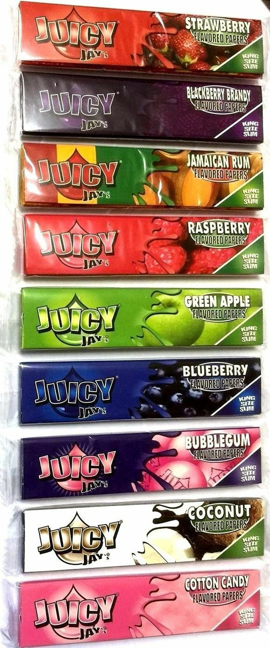 ANY 6 JUICY JAYS FLAVOURED CIGARETTE ROLLING PAPER RIPS