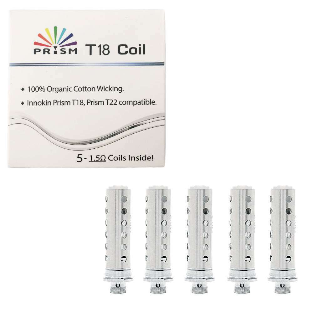 INNOKIN T18 / T22 COILS Pk 5 Genuine Replacement Coil Heads 1.5 ohm Prism Endura