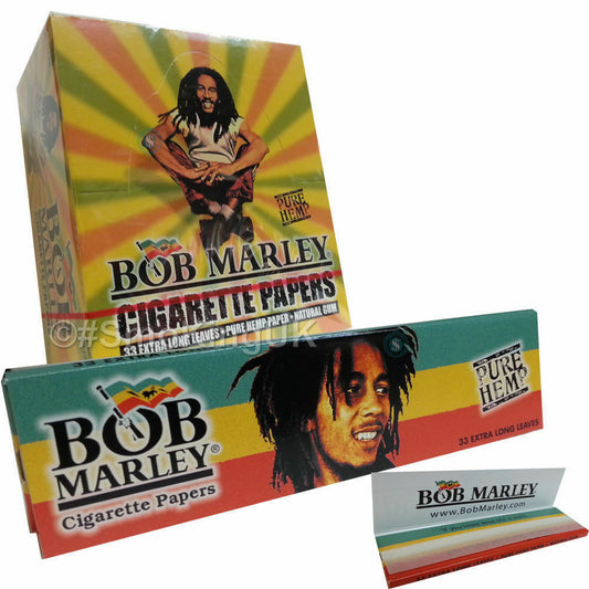50 BOB MARLEY King Size Pure Hemp Rolling papers BOX