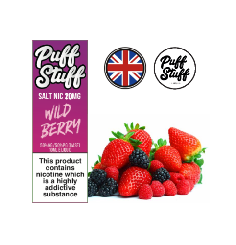 PUFF STUFF SALTS ELiquid Nic Salt Vape Juice 10ml 50VG/50PG 10mg/20mg 21 Flavour