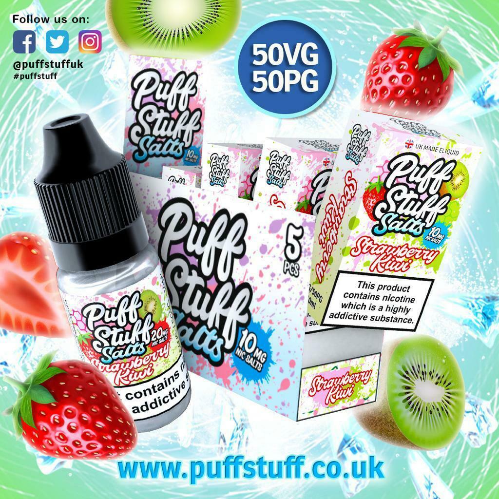 PUFF STUFF SALTS ELiquid Nic Salt Vape Juice 10ml 50VG/50PG 10mg/20mg 21 Flavour