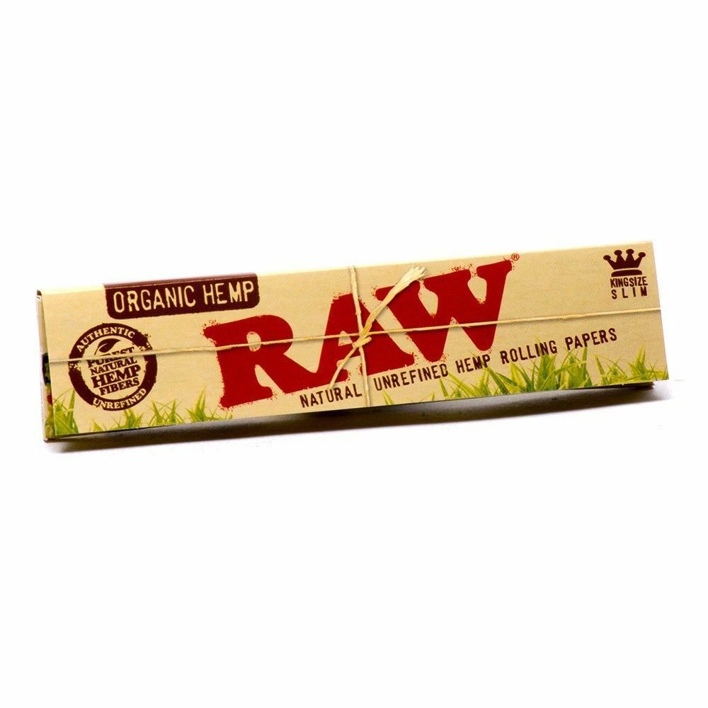 RAW Organic Hemp King Size Slim Rolling Papers Unrefined Papers 5 Booklets Rizla