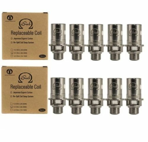 10 x Genuine isub Replacement Coils Isub G Tank iSub G Tank 0.5 Ohm Japan Cotton