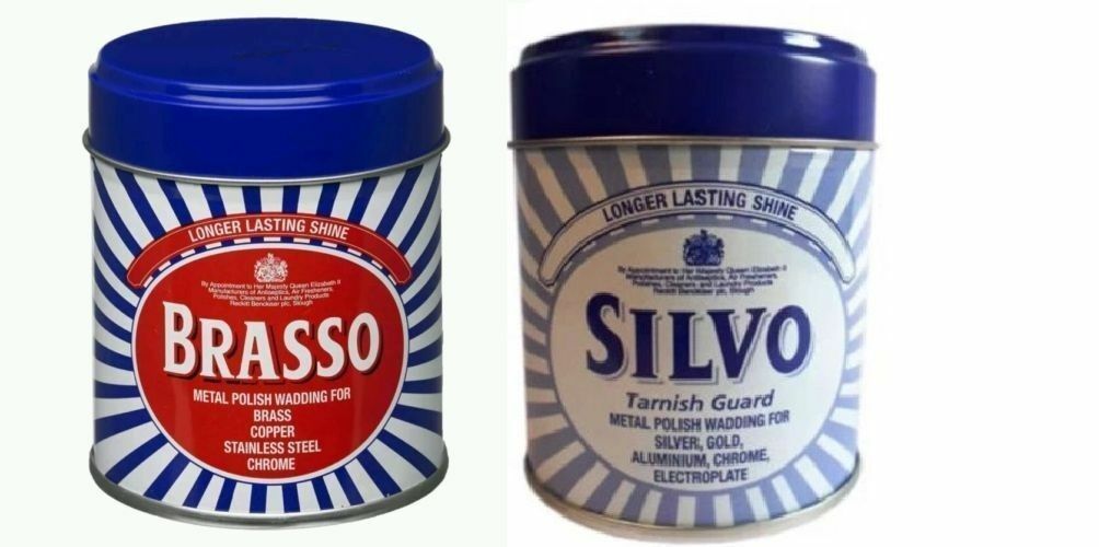 Brasso & Silvo Duraglit Metal Brass Silver Wadding Polish 75g Tin - 1 Of Each
