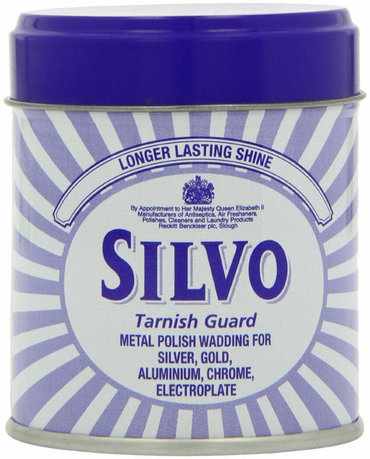 2 x Silvo Tarnish Guard Duraglit Wadding Metal Polish for Silver & Gold 75g Each
