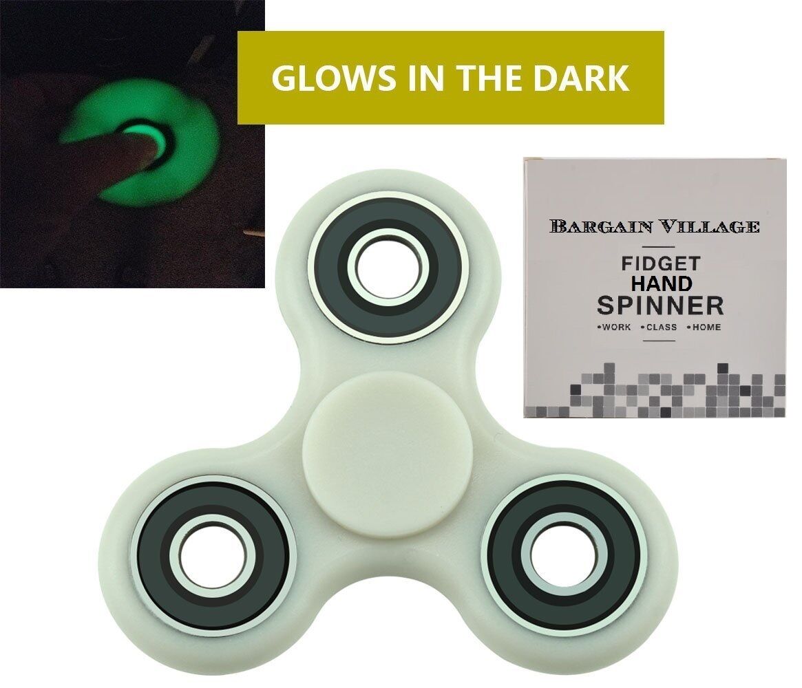 Glow in Dark Emoji Faces Special Hand Spinner Tri Fidget Focus Tool Anti- Stress