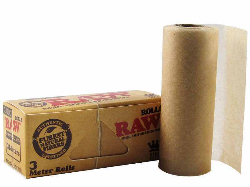 RAW Classic Roll Rips Purest Natural Fibre Unrefined 3 Meter Rolling Paper *NEW*