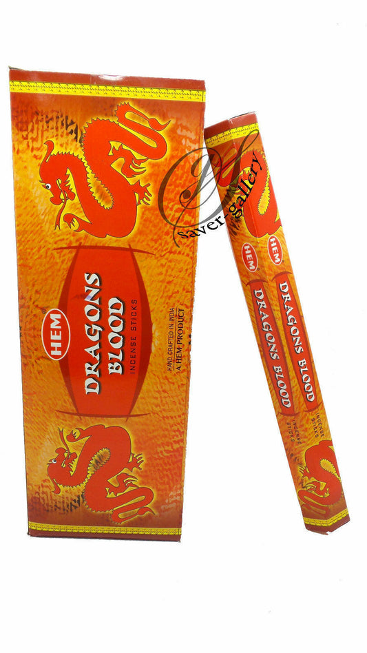 HEM DRAGONS BLOOD RED INCENSE HEXAGON TUBES 6 PACK X 20 STICK = 120 STICK - 1618