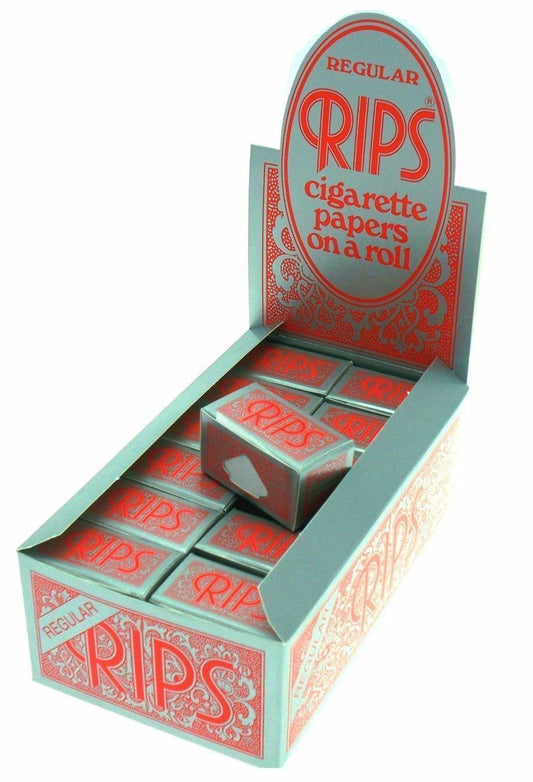 1 6 12 24 RIPS REGULAR RED CIGARETTE PAPERS ROLL ROLLS FULL BOX GENUINE