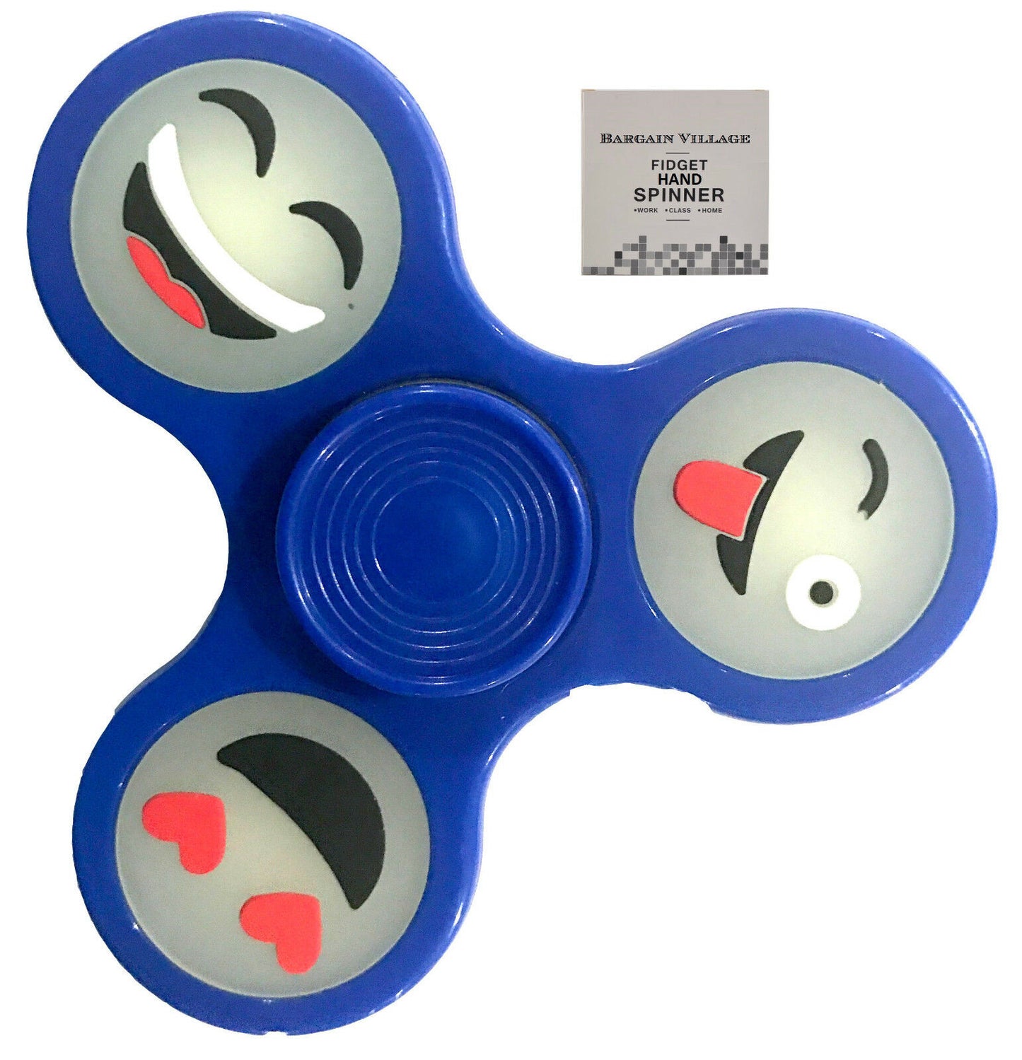 Glow in Dark Emoji Faces Special Hand Spinner Tri Fidget Focus Tool Anti- Stress