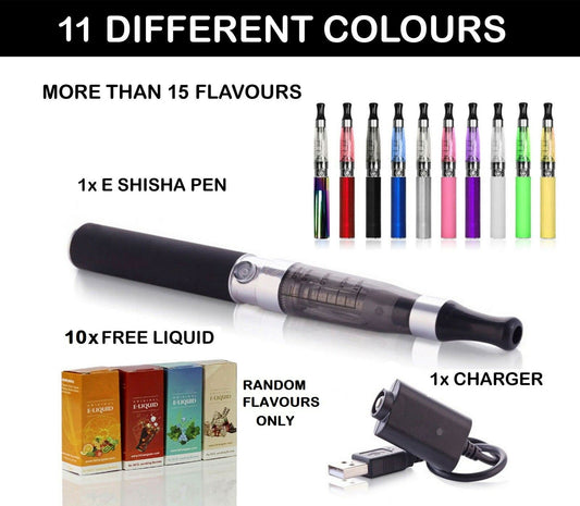 Rechargeable Electric E Shisha Pen E Sheesha NEW + 10 REFILLS 11 Colours