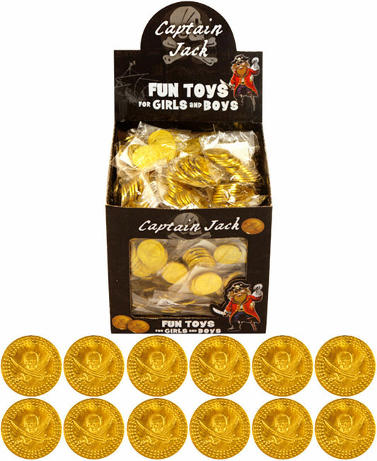 Children Kids Boys Pirate Plastic Gold Treasure Coins Party Loot Bag Fillers!