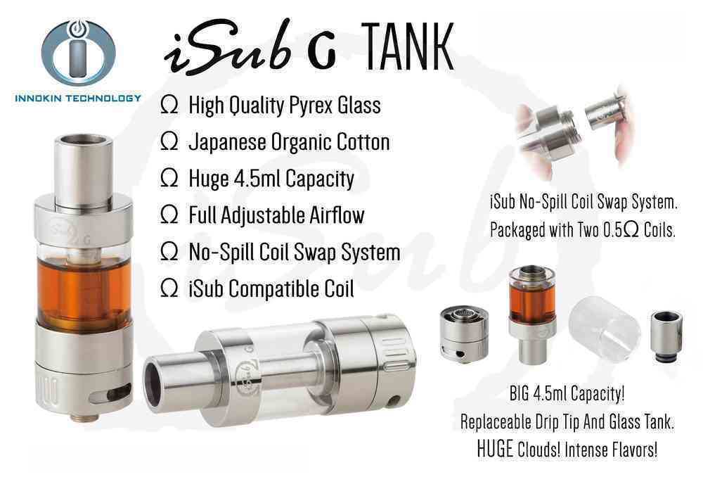 innokin isub g pyrex glass Tank Geniune Special Offer TPD