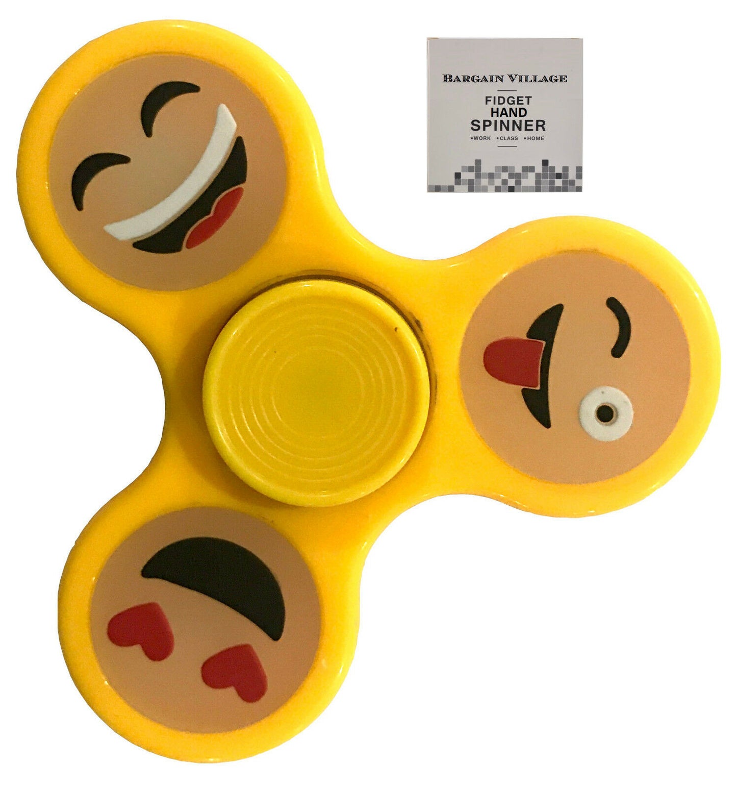 Glow in Dark Emoji Faces Special Hand Spinner Tri Fidget Focus Tool Anti- Stress