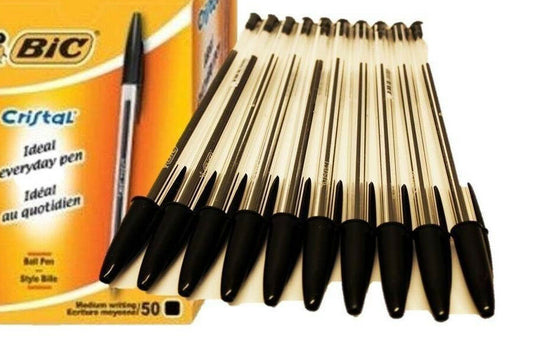 20 x BIC CRISTAL Medium Ball Pens Crystal Biros Black, Blue, Red, Green or Mixed