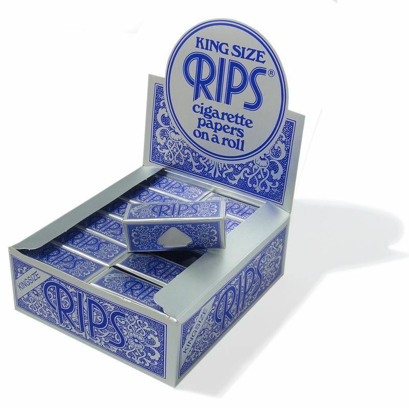 RIPS KING SIZE BLUE CIGARETTE PAPERS ROLL 24 ROLLS FULL BOX