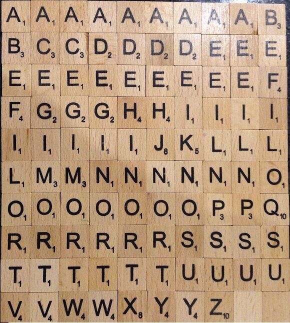 TILES IVORY PLASTIC & WOODEN BLACK LETTERS CHOOSE 100 - 1000 FULL SETS