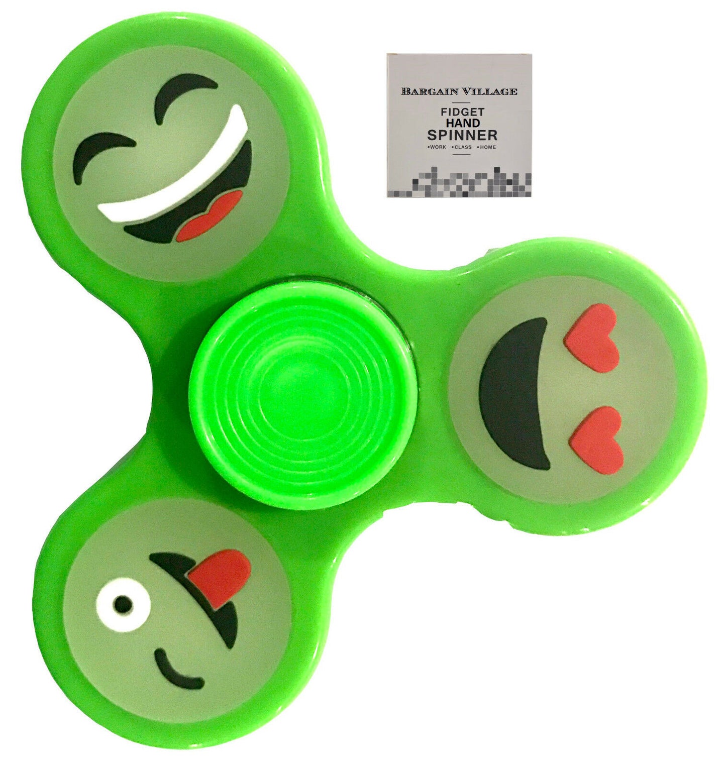 Glow in Dark Emoji Faces Special Hand Spinner Tri Fidget Focus Tool Anti- Stress