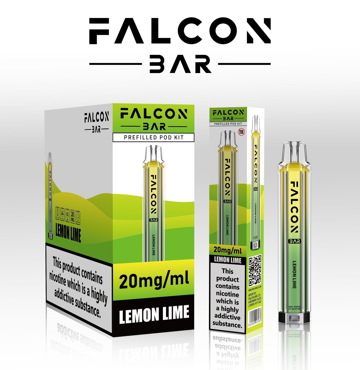 FALCON VAPE BAR PREFILLED E-Cig 2ml 20mg Nic salt ALL FLAVOURS BULK OFFERS