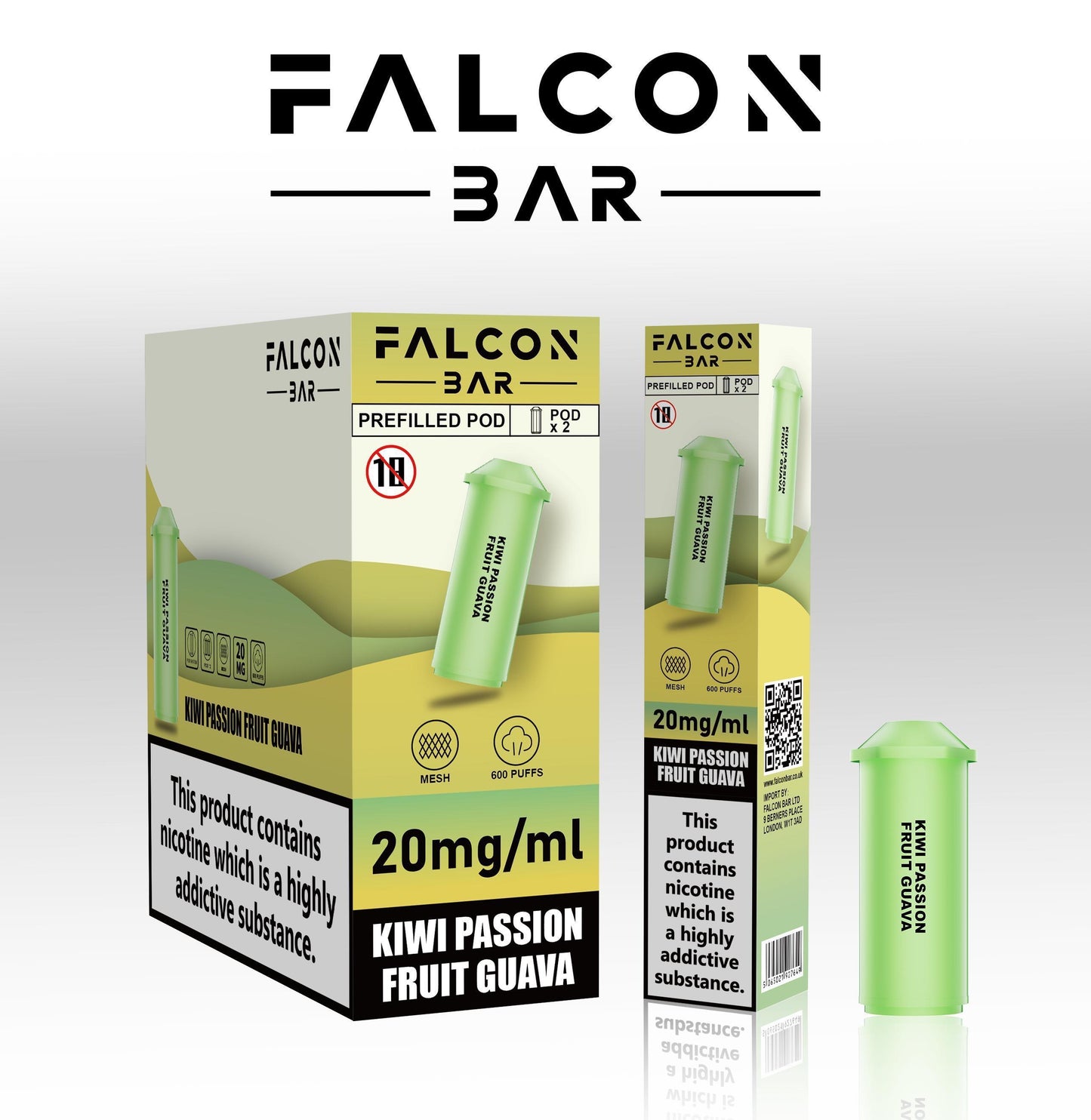 FALCON VAPE BAR PREFILLED E-Cig 2ml 20mg Nic salt ALL FLAVOURS BULK OFFERS