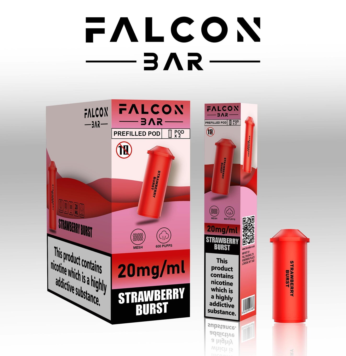 FALCON VAPE BAR PREFILLED E-Cig 2ml 20mg Nic salt ALL FLAVOURS BULK OFFERS