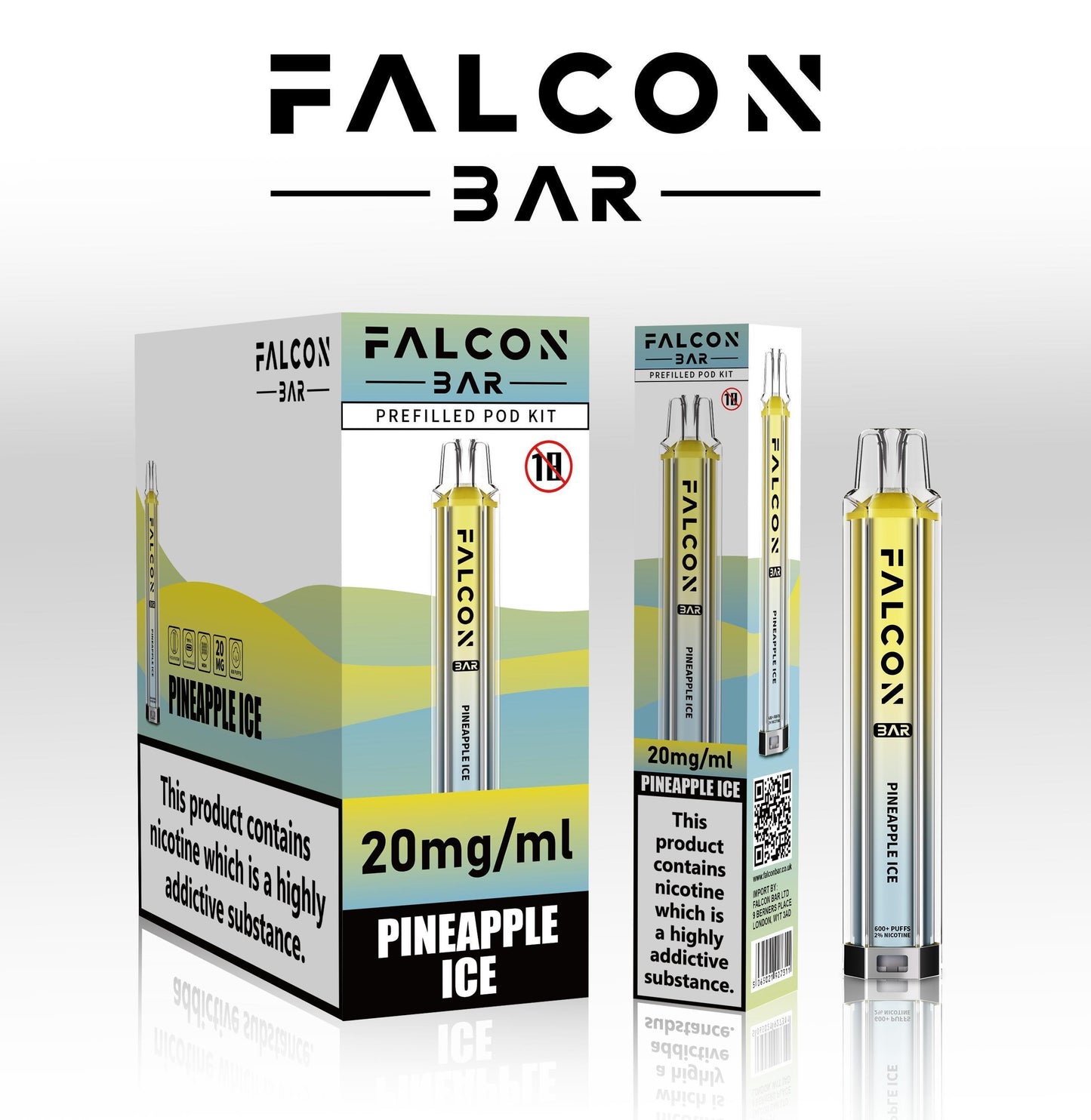 FALCON VAPE BAR PREFILLED E-Cig 2ml 20mg Nic salt ALL FLAVOURS BULK OFFERS