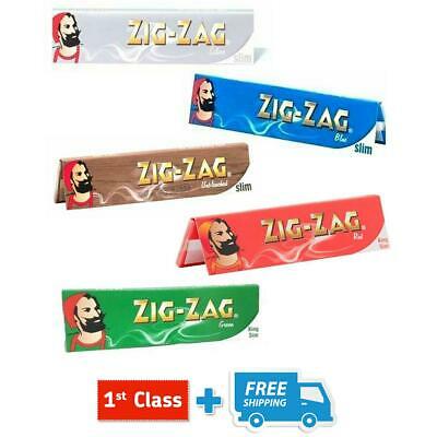 ZIG ZAG GREEN, RED KING SIZE BLUE, SILVER, UNBLEACHED SLIM (5 /10 /20 BOOKLETS)