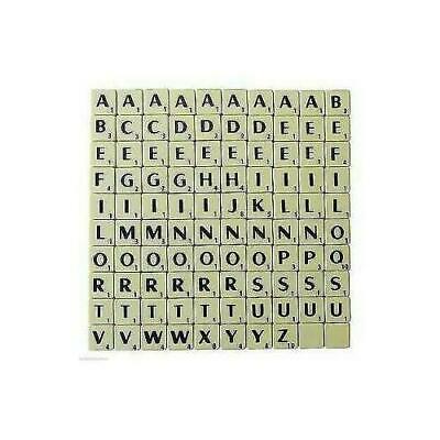 TILES IVORY PLASTIC & WOODEN BLACK LETTERS CHOOSE 100 - 1000 FULL SETS